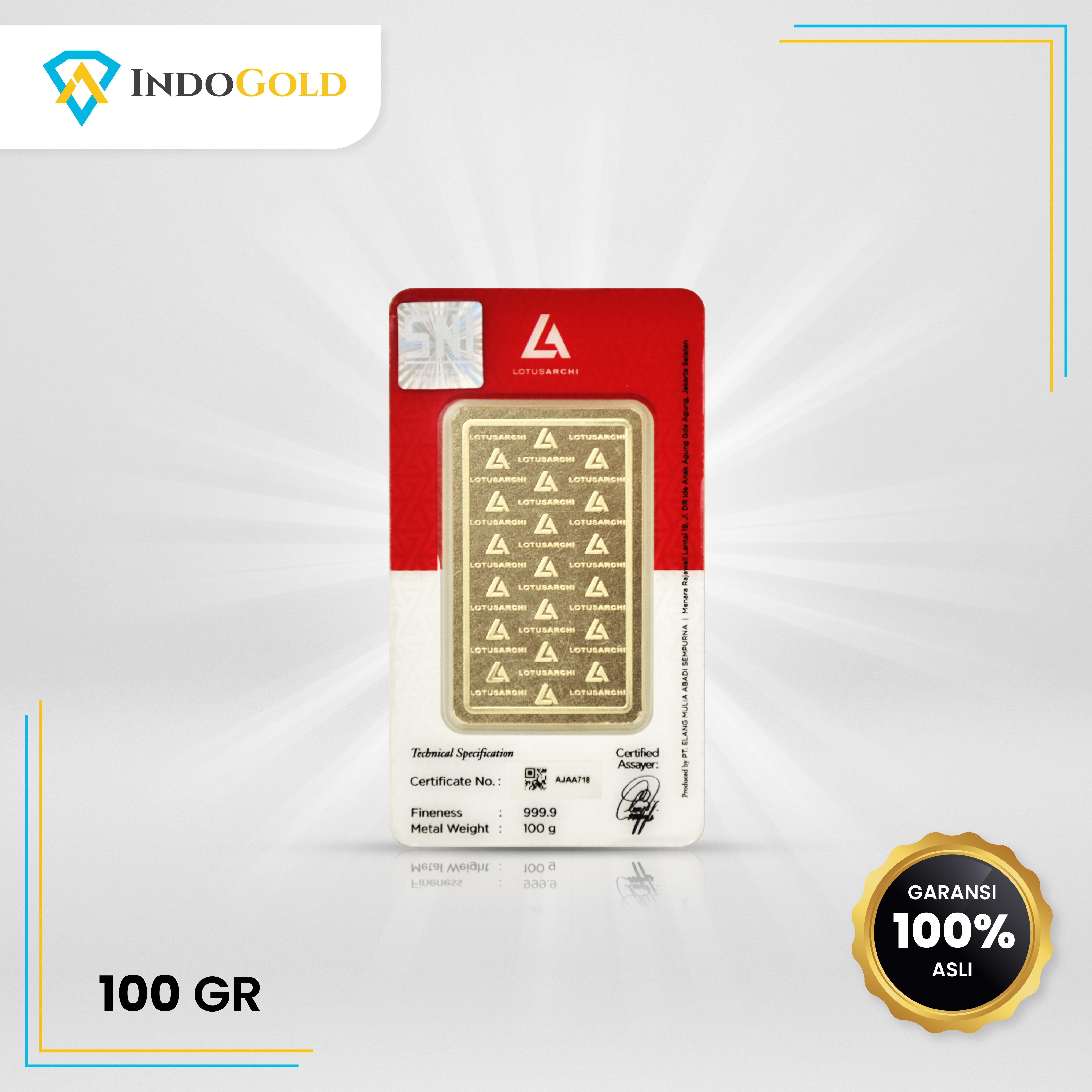 Lotus Archi Gold 99.99% 100,0 gram