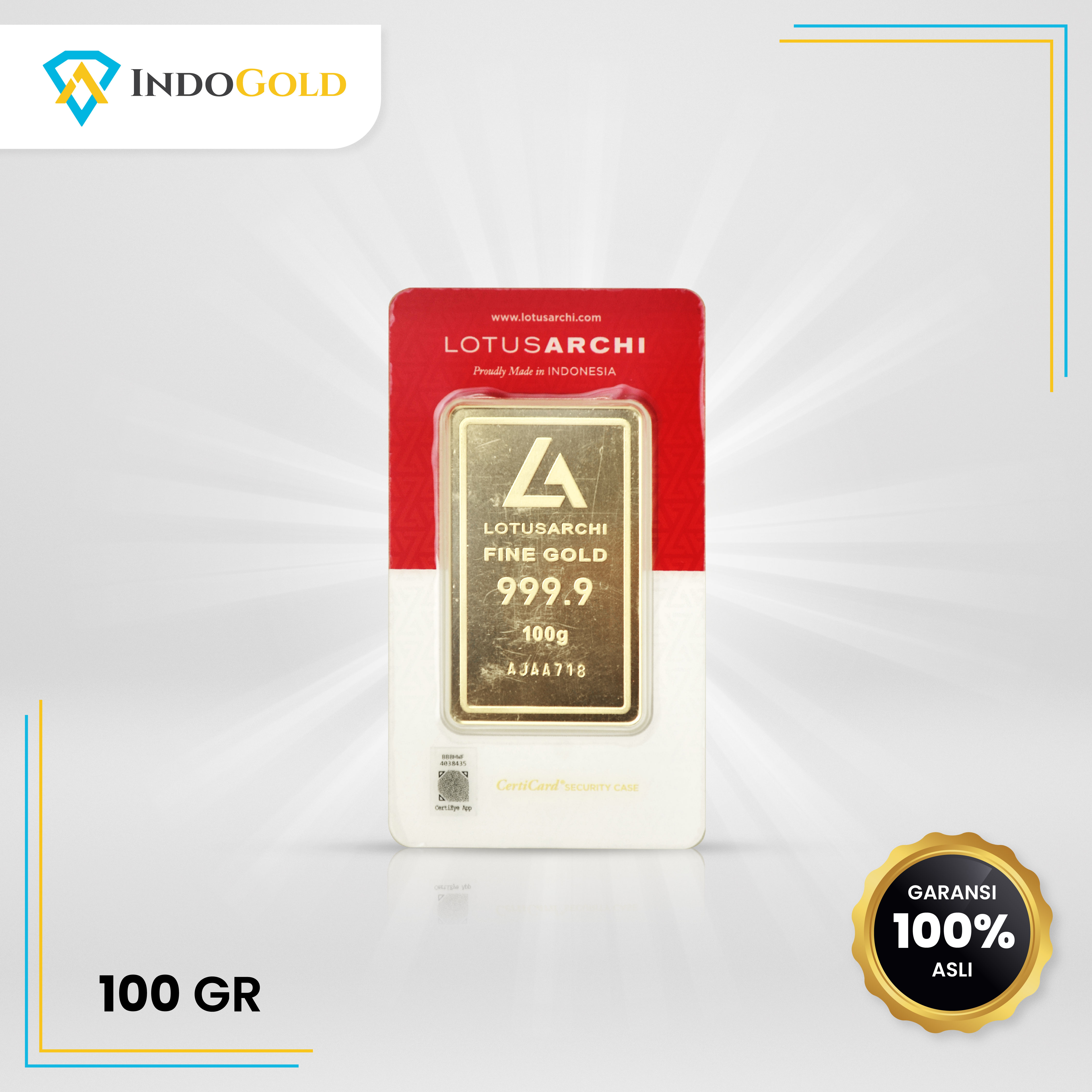 Lotus Archi Gold 99.99% 100,0 gram