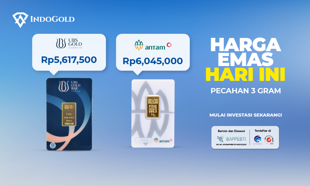 Harga emas Antam & UBS 3 gram