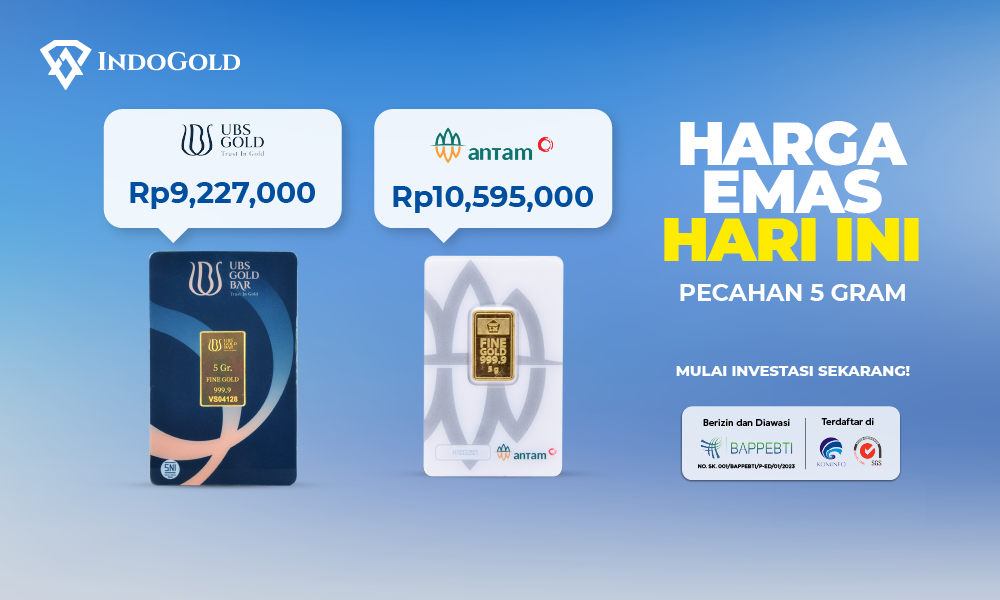 Harga emas Antam & UBS 5 gram